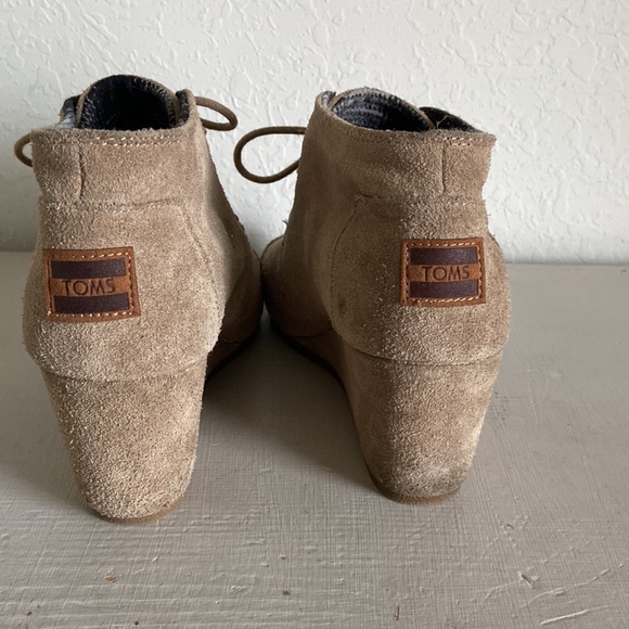 TOMS - Suede Wedge Heel Booties - Picture 6 of 10